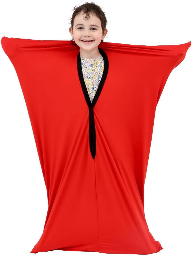 Fun and Function - Space Explorers Body Sock - Calming Sensory Sack for Kids, Teens, & Adults - Promotes Self-Regulation Skills - Red - Small (40" L x 26" W)
