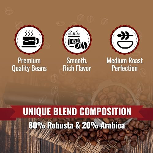 Birdee Vietnamese Coffee – 1 LB, Medium Roast Whole Bean, Arabica and Robusta, Hand-Picked, Resealable Bag, Smooth Flavor, Low Acid, High Caffeine, Single-Origin