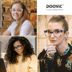DOOViC 3 Pack Oversized Reading Glasses for Women Blue Light Blocking Square Stylish Computer Readers