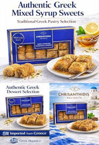 Chrisanthidis Delights Greek Mixed Syrup Desserts – Baklava & Kataifi (Kadaifi) Traditional Pastries – Authentic Mediterranean Dessert Assortment – Handmade Greek Sweets – Net Weight 580g (20.5 oz)