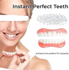 DIY Temporary Denture Kit with Upper & Lower Teeth, Custom Moldable Silicone Denture Liner for Missing Teeth, Cosmetic Fake Teeth Set for Smile Enhancement, Men & Women