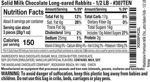 Madelaine Easter Candy 26 Premium Milk Chocolate Bunny Wrapped In 6 Different Color Foils - 8 oz Chocolate Candy Easter Basket Stuffers