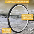 2Sets 24x1 3/8 Wheelchair Tires and Tubes, Fit 21" Rim Puncture Resistant Folding Street Bike Tire Sets 37-540 for Road Bike Street Bicycle E-Bike Directional Tread Low Resistance