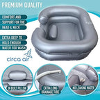 Circa Air Inflatable Hair Washing Basin For Bedridden - Wash Hair In Bed With Shampoo Basin. Portable Shampoo Bowl With Pillow For Extra Comfort. The Perfect Inflatable Sink For Locs Detox
