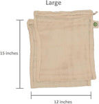 Reusable Garlic Storage Bags - Organic Cotton Garlic Mesh Bags with Drawstring - Washable Garlic Holder Storage - Net Garlic Keeper Sacks - Onion Potato Storage Bags - Root Vegetable Sacks (3 Large)
