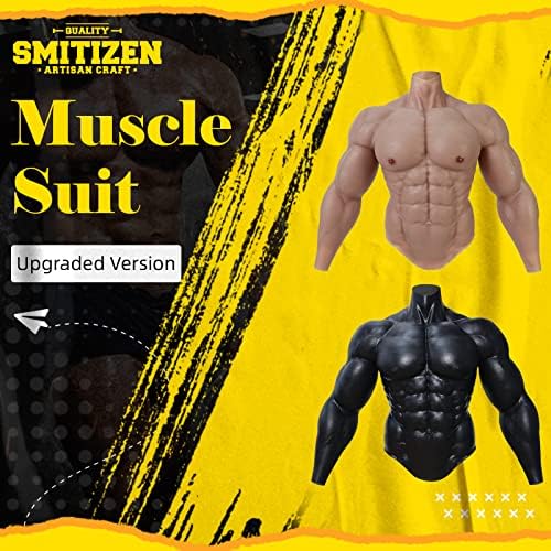 SMITIZEN Silicone Muscle Suit Upgraded Version Male Chest with Arms Realistic Fake Muscle Costume Cosplay Halloween Carnival