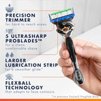 Gillette Fusion5 ProGlide Shaving Razor for Men, Razor Handle, 4 Razor Blade Refills, FlexBall Razor Handle and Precision Trimmer for Men