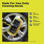 DOCA Scrub Brush 6-24 Ft with Long Handle Extension Pole - Outdoor Broom and Scrubbing Brush for House Floor, Deck, Patio, Car - Brush Set