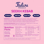 Fadwa Masala Seekh Kebab Spice Mix - 4.5 oz Jar, Salt & Sugar Free, Non-Spicy Authentic Desi Spices for Pakistani & Indian Cooking, Curry, Garam Masala - No Artificial Ingredients - Gluten Free