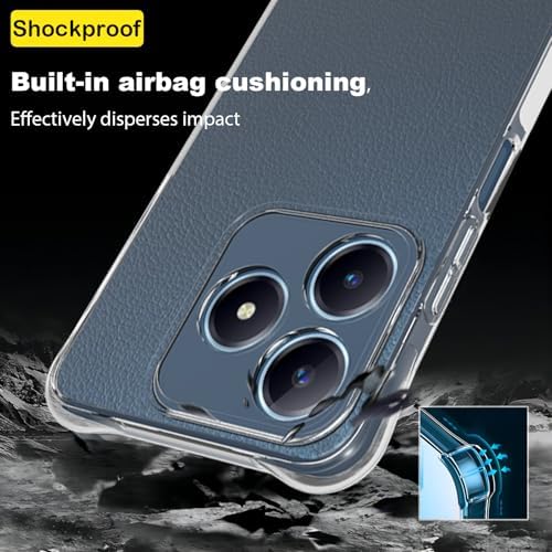 USTIYA Case for Realme C63 / Realme C61 Clear TPU Four Corners Military-Grade Protection Cover Transparent Soft funda