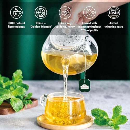 Ahmad Tea Mint Green Tea Teabags, 100 ct - Caffeinated and Sugar-Free