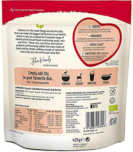 Linwoods - Organic - Milled Flaxseed & Goji Berries - 425g