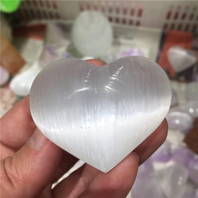 Crystal Stone Natural Selenite Heart Gemstone Crystal Energy Mineral Presents