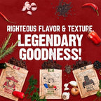 Righteous Felon Biltong Beef Jerky Variety Pack | South African Biltong Snack Packs for Adults | High Protein, Keto-Friendly, Low Sugar | Made with Premium Meats | Beef Jerky Gifts for Men | 3 Pack