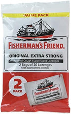 Fisherman's Friend Original Extra Strong Cough Suppressant Lozenges, 20 Count (Pack of 2)