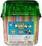 Sour Punch Twists, Sour Candy 6" Individually Wrapped Chewy Candy, 4 Assorted Fruity Flavors