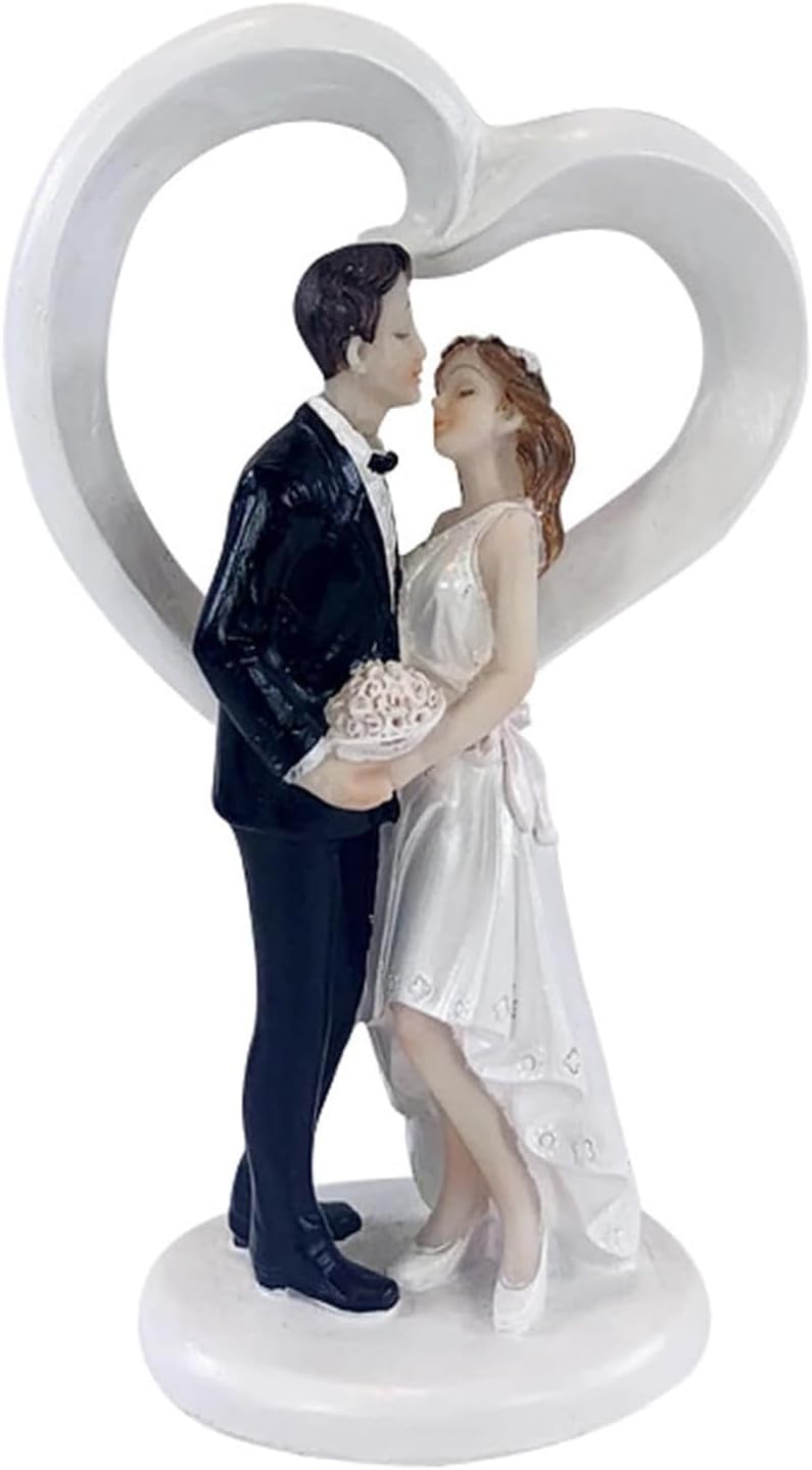 Wedding Cake Topper Bride and Groom Figurine Elegant Resin Cake Decoration for Weddings Engagements Anniversaries