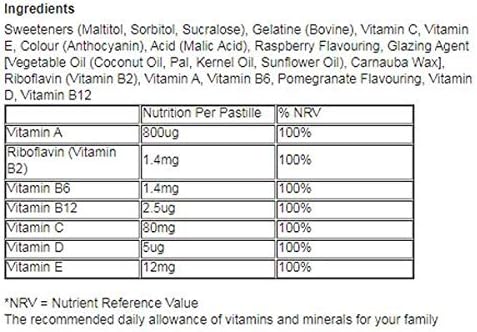 Bassetts Multivitamins Raspberry & Pomegranate Flavour Soft & Chewies Adult - 30-6 PK