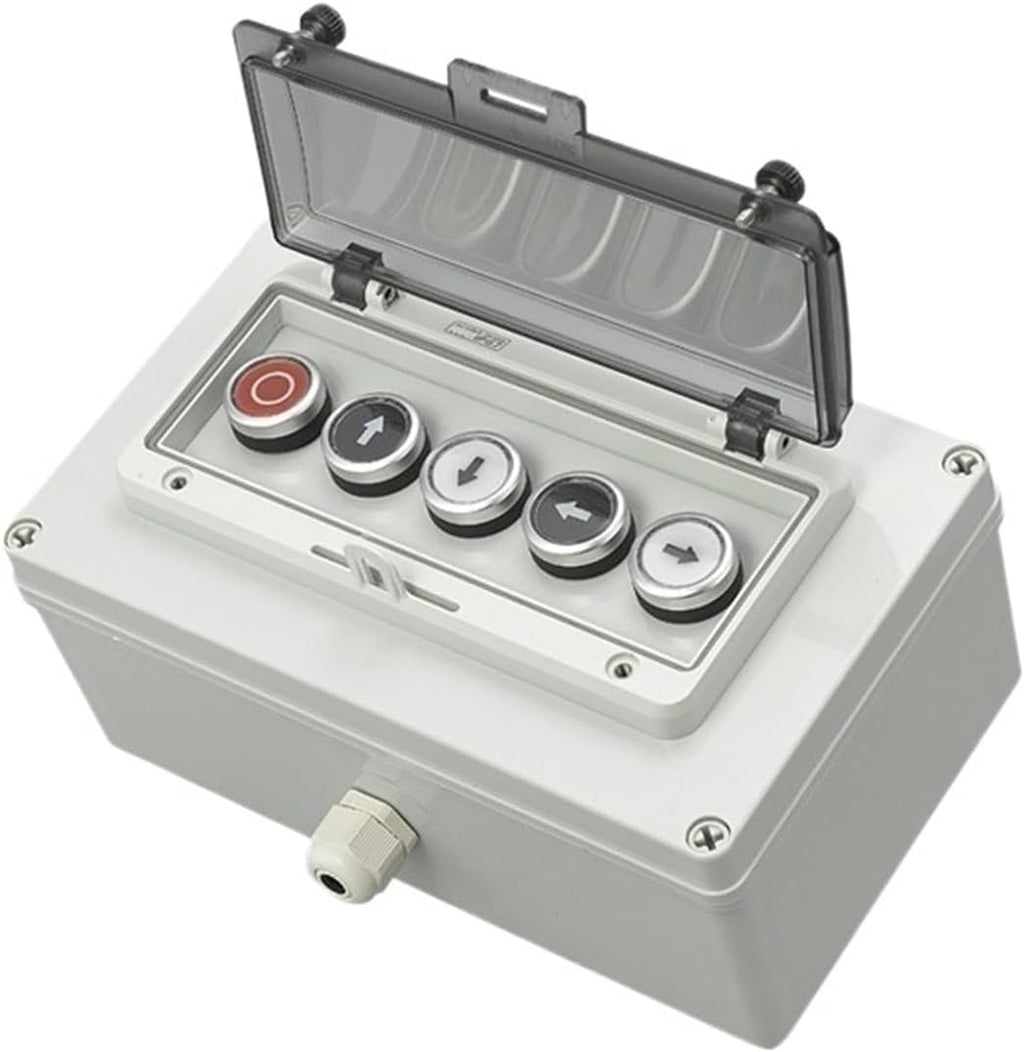 AC220V Outdoor Waterproof Button Control Switch Box Emergency Stop Start Indicator Light self-Recovery Switch Junction Box (Color : 5)
