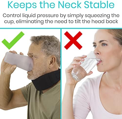Vive Nosey Cup (3 Pack) - Cut Out Drinking Glass for Controlled Sips and Portions - Drink Cup for Stable & Fixed Drinking Position - Dishwasher Safe Plastic for Medical Patient, Parkinsons
