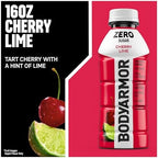 BODYARMOR ZERO Sugar Cherry Lime Electrolyte Drink, Natural Flavors, 16 Fl Oz Bottles (12 Pack), B Vitamins & Antioxidants Sugar Free Hydration