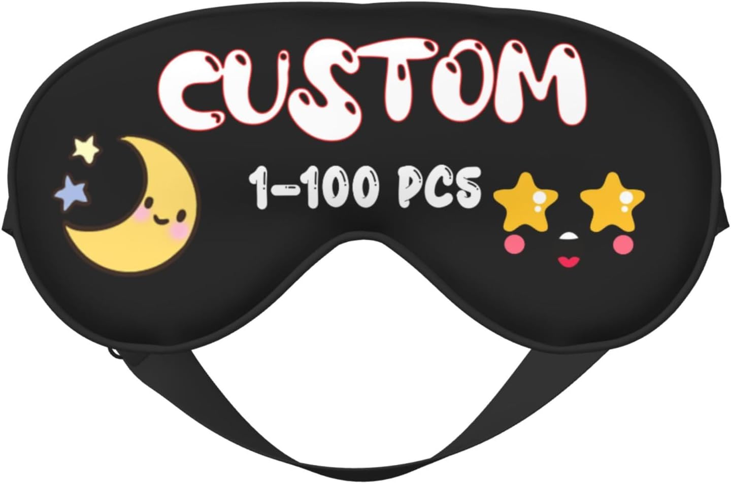 Custom Sleep Mask Add Your Design for Men & Women Personalized Eye Mask with Your Text Logo Image Customized Masks for Gifts Black