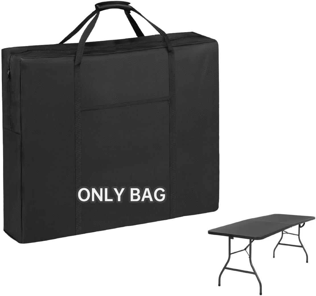 6 Ft Folding Table Storage Bag-Water-Resistant Heavy Duty Large Carrying Bag for Transport Organizer with Pocket & Shoulder Straps | 37" L X 5" W X 30.7" H | Storage Bag Only