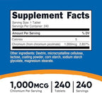 Nutricost Chromium 1000mcg, 240 Tablets - Gluten Free, Non-GMO