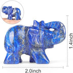 SMQ 2" Small Natural Lapis Lazuli Elephant Statues Home Decor Carved Gemstone Lucky Blue Elephant Stones Crystal Animal Carvings Figurines Ornament Sculpture Crafts，