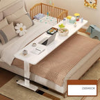 Overbed Table with 360° Wheels, Height Adjustable, Over Bed Table w/Heavy Duty Steel Leg, Standing Mobile Bed Desk