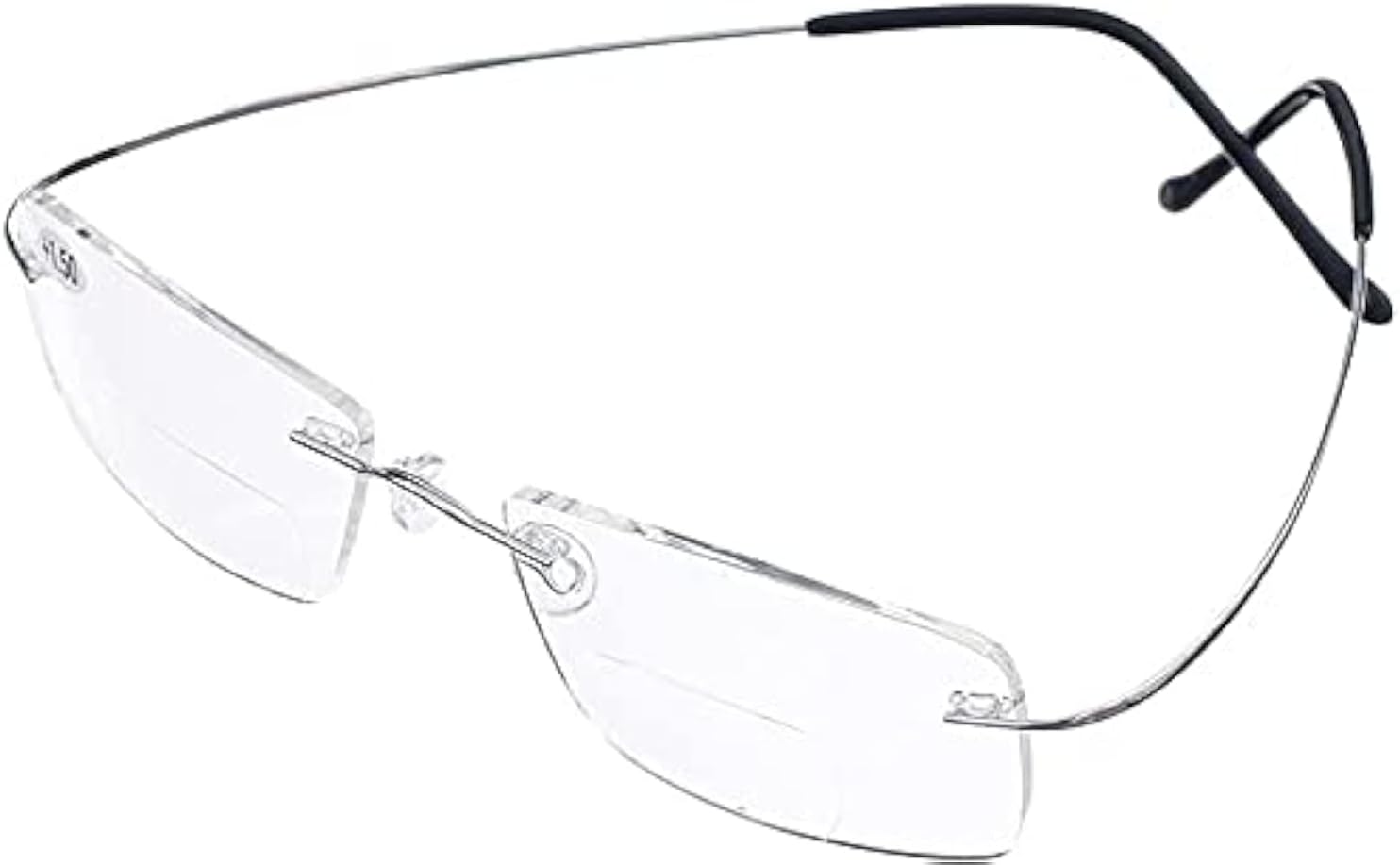 Jcerki Super Light Titanium alloy Bifocal Reading Glasses Men Women Fashion Rimless Reading Eyeglasses + Eyewear Case