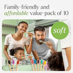 Bamboo Toothbrushes - 10 Pack Medium Adult Toothbrush Biodegradable Manual Toothbrushes Soft Bristle Natural Bamboo Tooth Brush Dental Eco Wood Toothbrush (Multicolour)