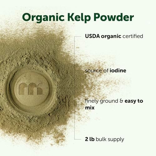 Micro Ingredients Organic Kelp Powder, 2 lb | Whole Plant Sea Kelp Source | Easy to Mix Powder | Long-Lasting Supply for Smoothies, Soups, & Recipes | Source of Iodine | Non-GMO, Vegan