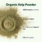 Micro Ingredients Organic Kelp Powder, 2 lb | Whole Plant Sea Kelp Source | Easy to Mix Powder | Long-Lasting Supply for Smoothies, Soups, & Recipes | Source of Iodine | Non-GMO, Vegan