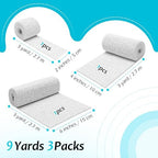 3 Packs 54FT Plaster Cloth Rolls 2,4,6 Inches Wide, Paris for Crafts Strips White Bandages for Art Paper Sheets, Body Casting and Art Project