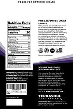 Terrasoul Superfoods Organic Acai Berry Powder, 4 Oz (Pack of 2), Freeze-Dried for Freshness, Omega Fats Boost for Smoothie Bowls, and Antioxidant-Packed Superfoods Recipes