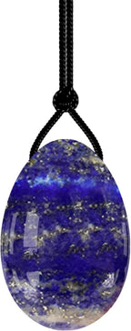 MYMEO 40X25mm Drilled Kegel Balls 16 Types Natural Jade Eggs Massage Ball Kegel Exercise Yoni Eggs,Lapis Lazuli Eggs