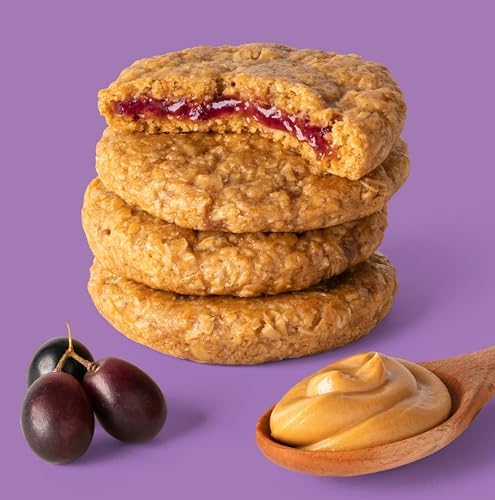Bobo's Grape PB&J Oat Snacks, Simple Ingredients, Whole Grain Oats, Plant Based, Non-GMO, Gluten Free Breakfast Bars, Healthy Snacks for Adults & Kids (24 Snacks)
