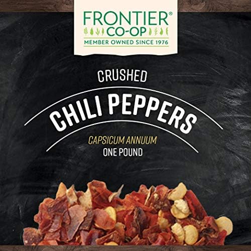 Frontier Co-op Red Chili Flakes, 1lb Bulk Bag - All-Natural Crushed Red Pepper Flakes - Ideal for Cooking, Seasoning & Spicing Up Your Meals, Kosher
