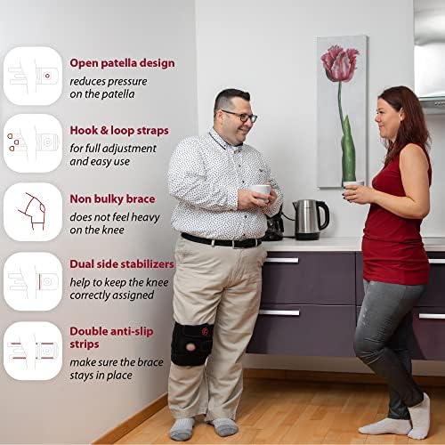 KARM Plus Size Knee Brace for Women & Men Plus Size - Adjustable Knee Support Brace for Meniscus Tear, Arthritis Pain, Compression with Side Stabilizers - Obese People (4XL/5XL/6XL Black)