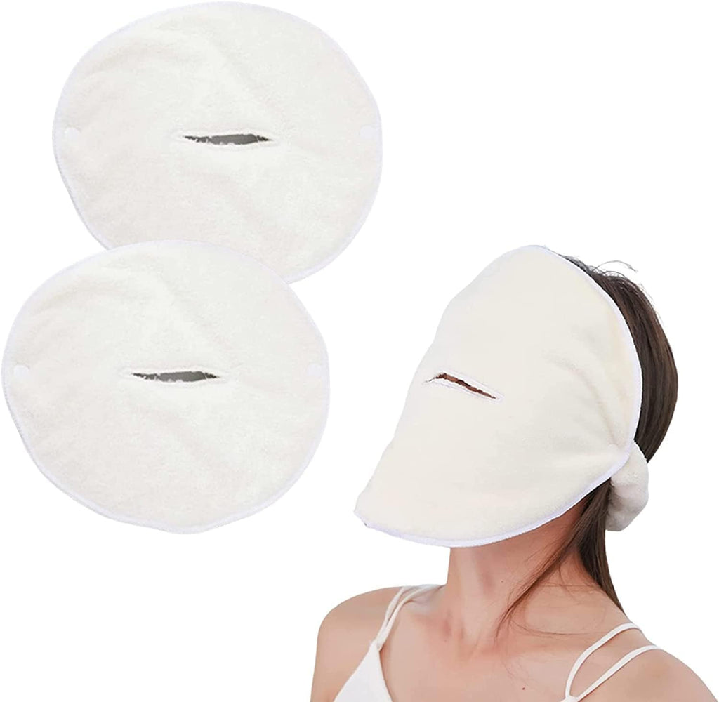 LELEBEAR Coral Fleece Hot Compress Towel, 2pcs Reusable Spa Facial Towels, Hot Compress Towel for Face (B)