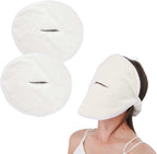 LELEBEAR Coral Fleece Hot Compress Towel, 2pcs Reusable Spa Facial Towels, Hot Compress Towel for Face (B)