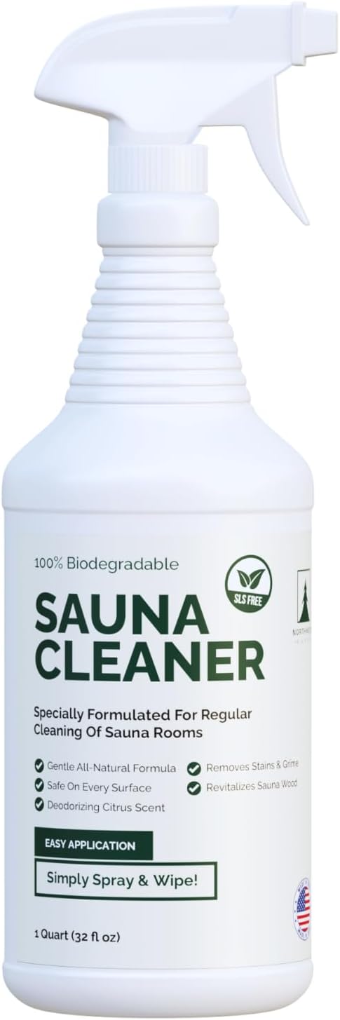 Northwood Sauna - Sauna Cleaner - Natural Wood Cleaner & Deodorizer - Ready-to-Use Spray - 1 Quart (32 Fl Oz)