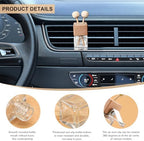KVAEY 2PCS Car Diffuser Air Freshener Bottle, Refillable Empty Glass Perfume Bottles with Vent Clip, Universal Essential Oil Diffuser for Most Vehicles, Interior Car Accessories (2PCS)