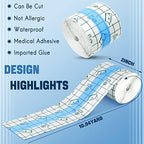 Transparent Dressing Adhesive Bandage Waterproof Bandage Clear Adhesive Bandages Stretch Tape for Tattoos Swimming(2 x 394 Inch)