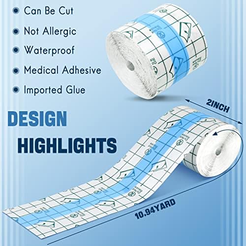 Transparent Dressing Adhesive Bandage Waterproof Bandage Clear Adhesive Bandages Stretch Tape for Tattoos Swimming(2 x 394 Inch)