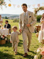 Retro Men Suit 3 Piece Tweed Herringbone Men's Suits Wool Jacket Tuxedos Wedding Grooms Blazer Vest Pants Set Prom
