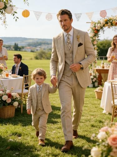 Retro Men Suit 3 Piece Tweed Herringbone Men's Suits Wool Jacket Tuxedos Wedding Grooms Blazer Vest Pants Set Prom