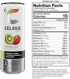 CELSIUS Sparkling Kiwi Strawberry, Sugar Free Energy Drink, 12 Fl Oz (Pack of 12)