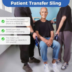Heavy - Duty Wheelchair Transfer Pad - 260 LBS Capacity, 8 Sponge Handles, Oxford Fabric - Patient Lift Transfer Mat for Wheelchair to Bed/Car - Elderly & Disabled Assistance, With Instructions Manual